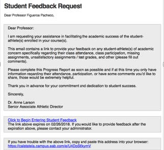 Student Feedback Request Email