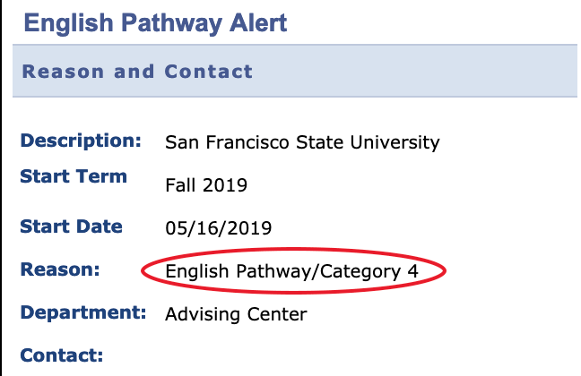 English Pathway Alert box